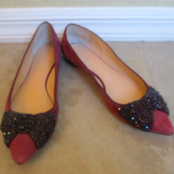 Tory Burch "Vanessa" 2 Tone Burgundy 32148450 Flat - Picture 1 of 8